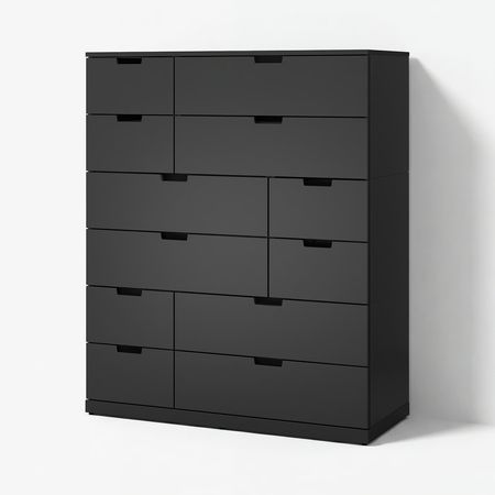 NORDLI Комод с 12 ящиками - антрацит 120x145 см