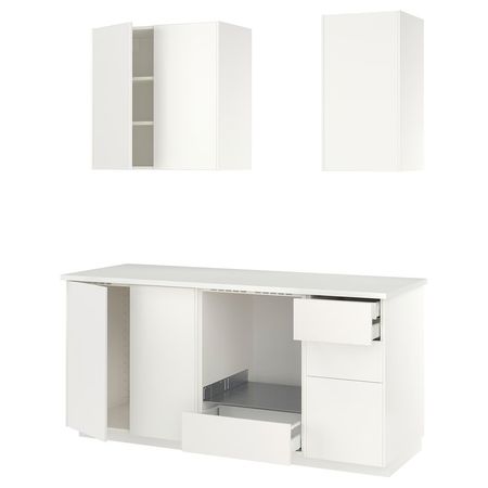 METOD Кухня - белый/Veddinge белый 186x60x227 см