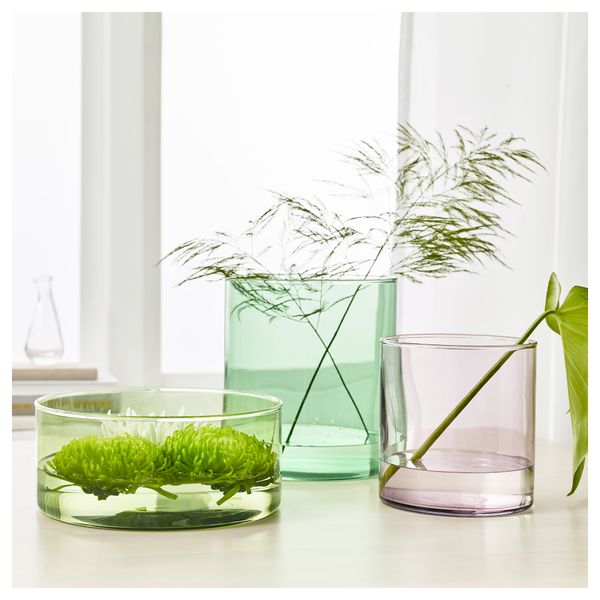 Ваза/миска, 3 шт ЦИЛИНДР, разноцветный - схема-чертеж с размерами