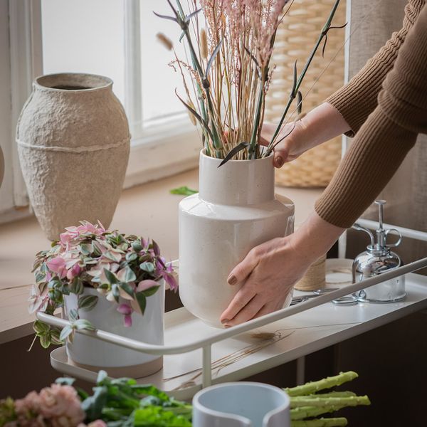 Ваза, белый бежевый 24 см IKEA ГРАДВИС 504.420.48 - фото 7