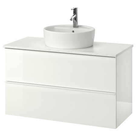 Шкаф под раковину, столешница 45, раковина, 102x49x74 cm IKEA GODMORGON ГОДМОРГОН, TOLKEN ТОЛКЕН, TÖRNVIKEN ТОРНВИКЕН 493.092.29