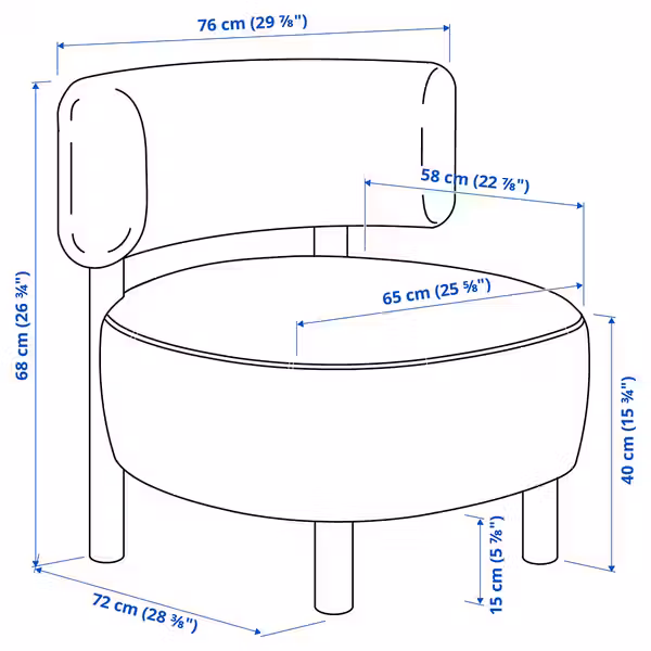 IKEA, дополнительный ракурс - схема-чертеж с размерами
