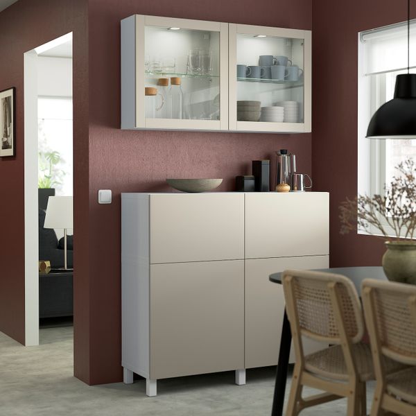 Стеклянная дверь, светлый серо-бежевый/прозрачное стекло 60x64 см IKEA SINDVIK СИНДВИК 704.909.29 - схема-чертеж с размерами