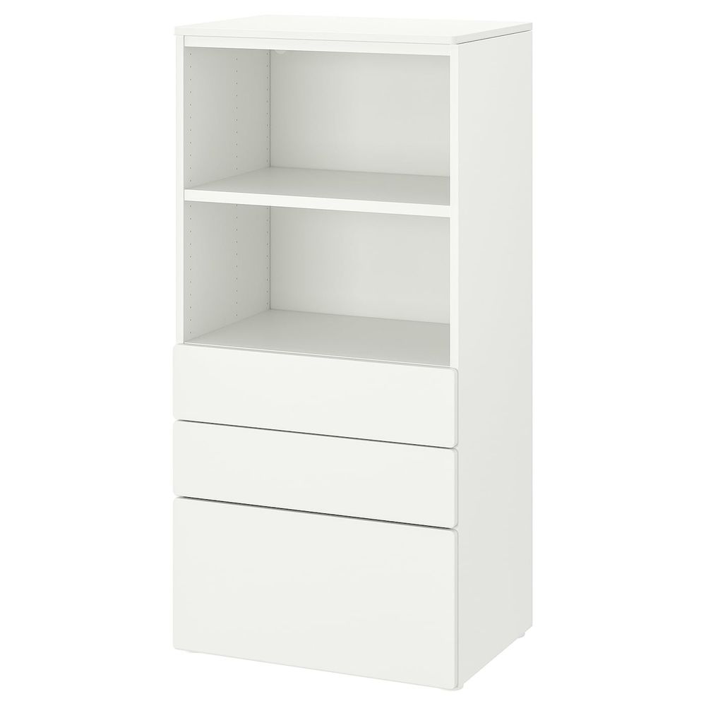 Стеллаж, белый белый/с 3 ящиками 60x42x123 см IKEA SMÅSTAD СМОСТАД / OPPHUS ОПХУС 694.205.17 - фото 1