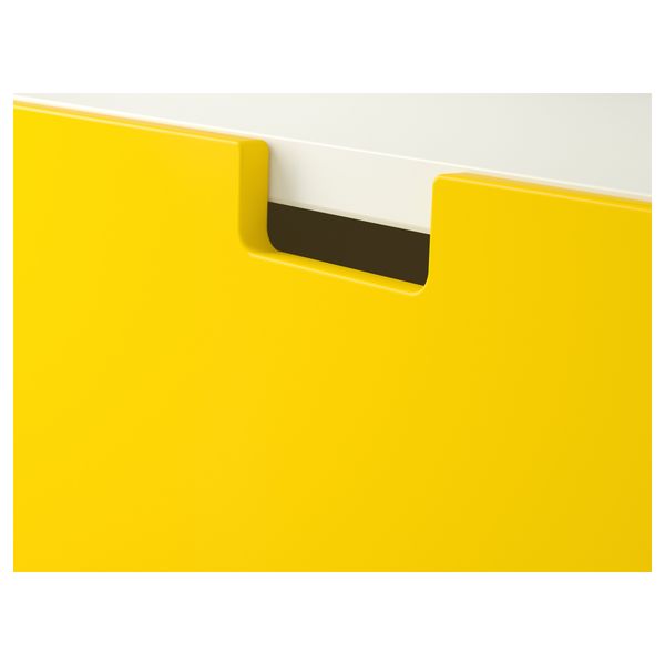 Комбинация для хранения со скамьей СТУВА, белый, желтый (300x50x128 см) - схема-чертеж с размерами