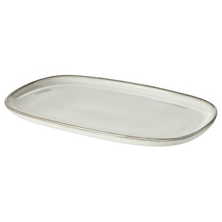 Тарелка, серый 31x19 см IKEA GLADELIG ГЛАДЕЛИГ 004.571.60