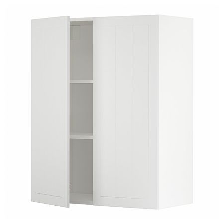 Навесной шкаф с полками/2дверцы, белый/Стенсунд белый 80x100 см IKEA METOD МЕТОД 894.097.69