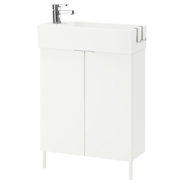Шкаф под раковину с 2 дверц, белый/ЭНСЕН смеситель 62x27x88 см IKEA LILLÅNGEN ЛИЛЛОНГЕН 692.940.43 - фото 1