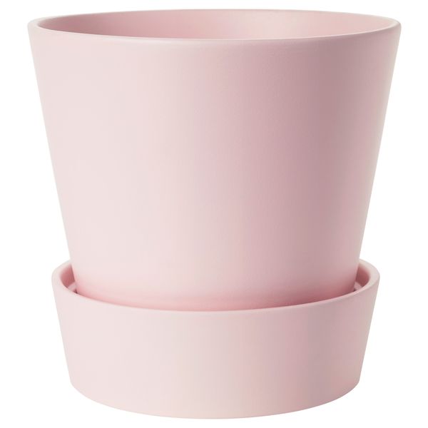Горшок цветочный с поддоном СЕНАП, розовый (15 см) - фото 1