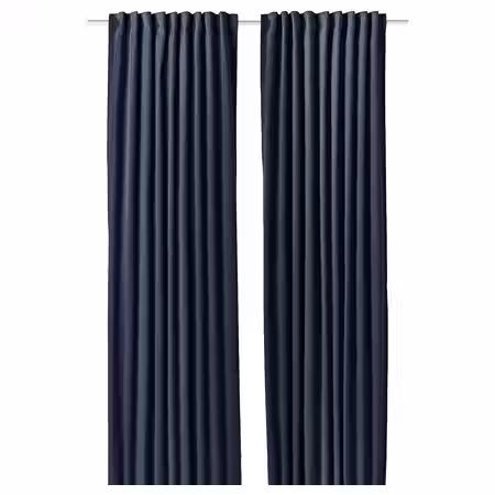 SANELA Гардины, 2 шт. - темно-синий/с лентой 140x300 см