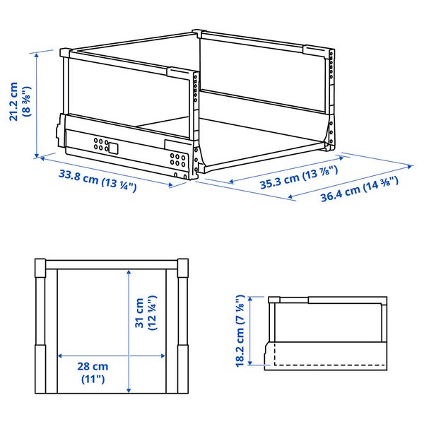 IKEA, дополнительный ракурс - схема-чертеж с размерами