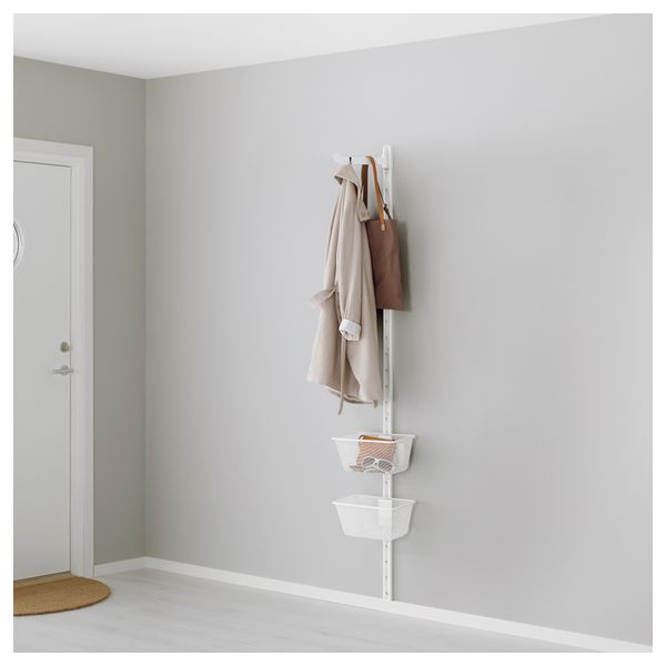 Настенная шина, корзина, крючок АЛЬГОТ, белый (30x22x197 см) - фото 1