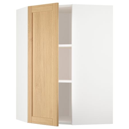 Угловой навесной шкаф с полками, белый, Forsbacka дуб, 68x100 см IKEA METOD МЕТОД 595.093.22