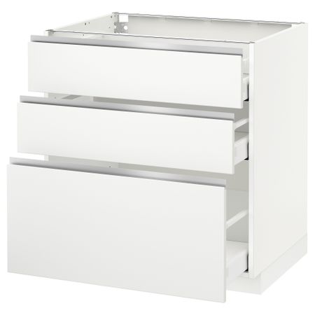 Напольный шкаф с 3 ящиками МЕТОД / МАКСИМЕРА, белый, Нодста белый