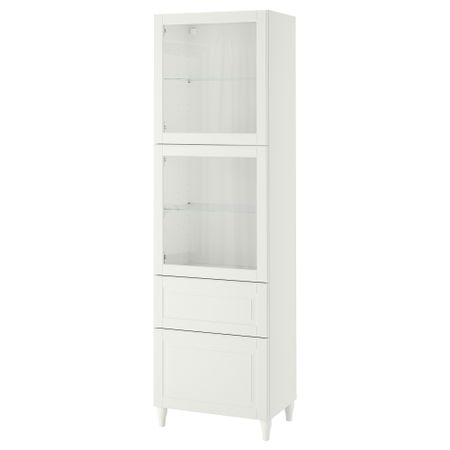 Комбинация для хранения + стеклянная дверцами, 60x42x202 cm IKEA BESTÅ БЕСТО 993.892.66