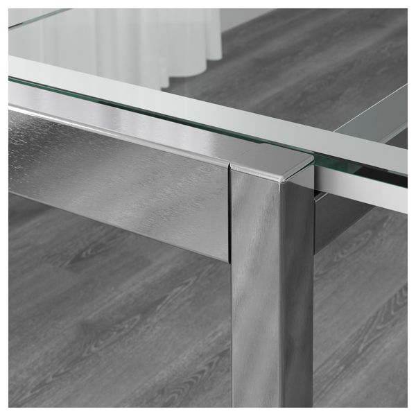 Раздвижной стол ГЛИВАРП, прозрачный, хромированный (125/188x85 см) - схема-чертеж с размерами