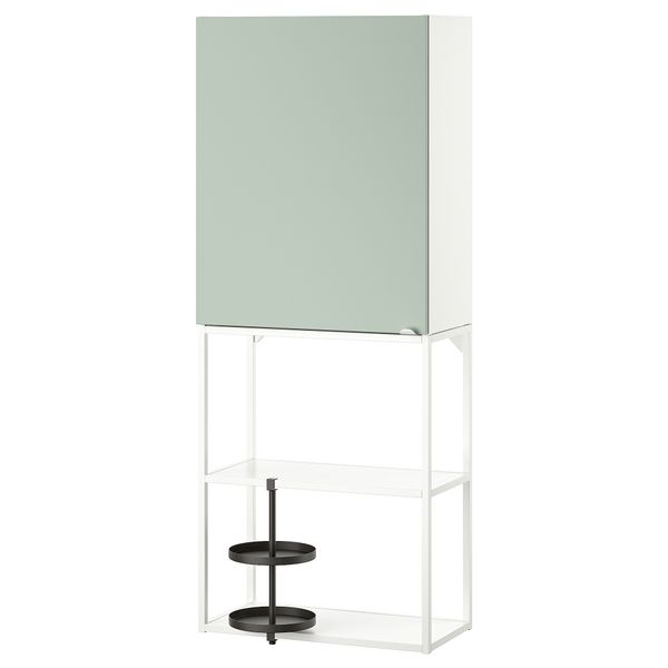 Комбинация для хранения, 60x32x150 см, белый, бледный серо-зеленый IKEA BEGIVENHET БЕГИВЕНХЕТ 694.968.09 - фото 2