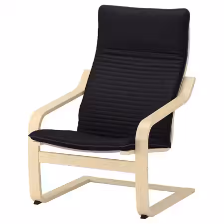 POÄNG Кресло - березовый шпон/Knisa чёрный
