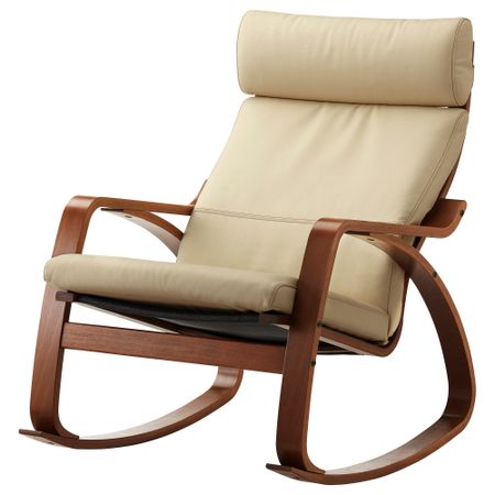 Кресло-качалка ПОЭНГ, классический коричневый, Робуст Глосе светло-бежевый