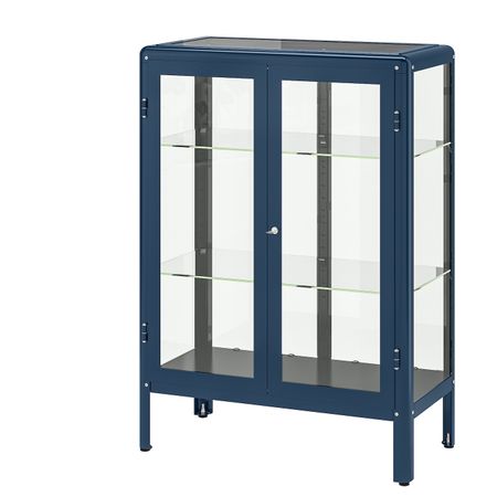 Шкаф-витрина, черно-синий 81x113 см IKEA FABRIKÖR ФАБРИКОР 503.631.78