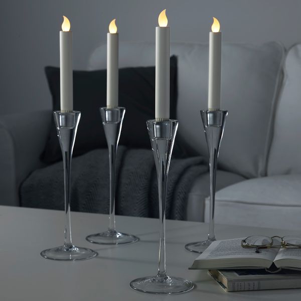 Светодиодная свеча, с батарейным питанием/естественный 20 см IKEA LJUSANDE ЛЬЮСАНДЕ 703.617.72 - фото 2