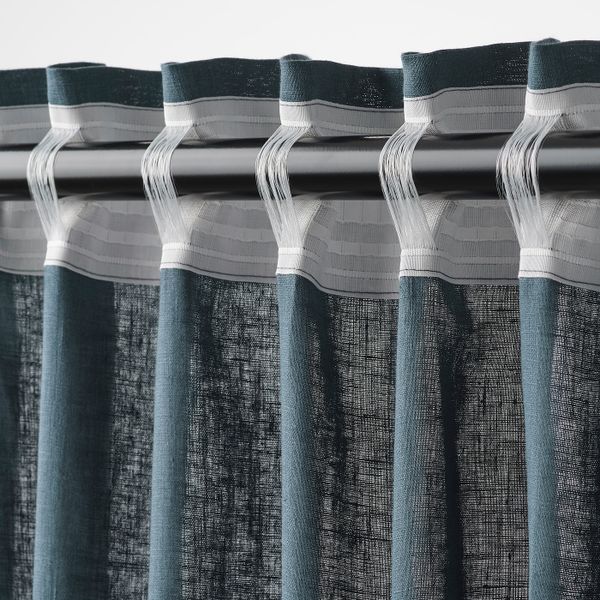 Гардины, 2 шт., синий 145x300 см IKEA DYTÅG ДЮТОГ 504.667.27 - фото 4