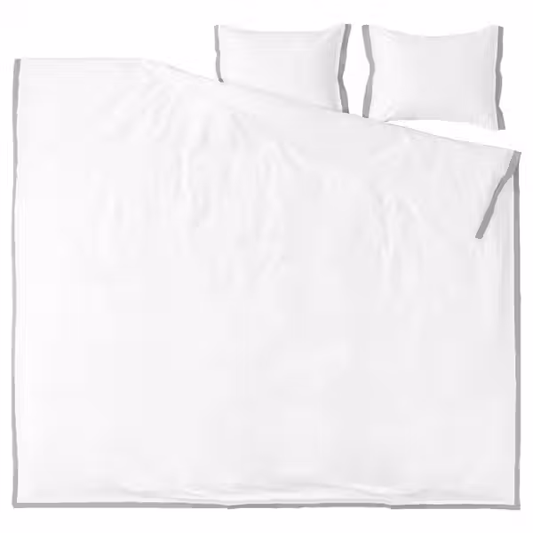 TÅTELSMYGARE Пододеяльник и 2 наволочки - белый/синий 200x200/50x60 см - схема-чертеж с размерами