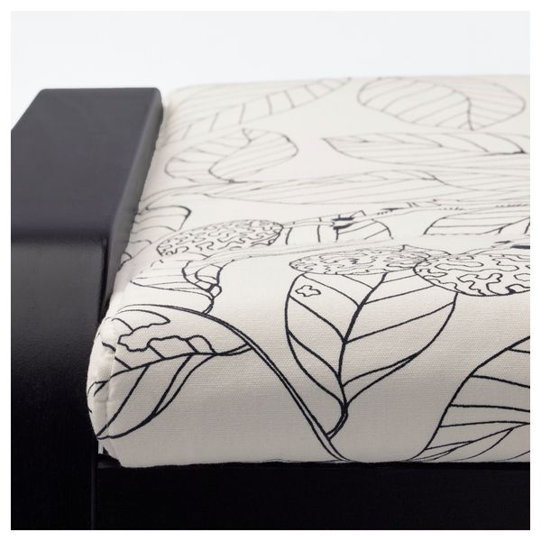 Табурет для ног ПОЭНГ, черно-коричневый, Висланда черный/белый - фото 2