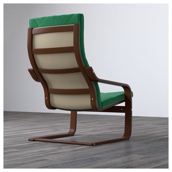 Кресло ПОЭНГ, классический коричневый, Сандбакка зеленый - фото 3