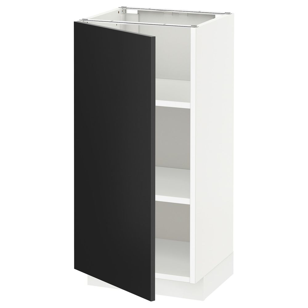 Напольный шкаф с полками, белый/Юдевалла антрацит 40x37 см IKEA METOD МЕТОД 992.403.60 - схема-чертеж с размерами