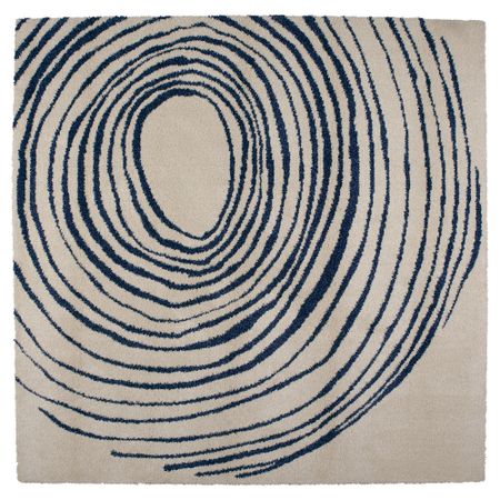 Ковер, длинный ворс ЭЙВОР ЦИРКЕЛЬ, белый/синий (200x200 см)