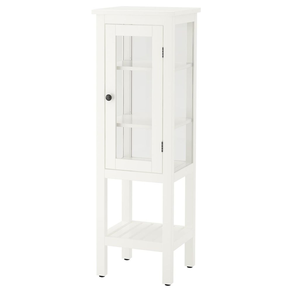 Высокий шкаф со стеклянной дверцей, белый 42x38x131 см IKEA HEMNES ХЕМНЭС 703.966.44 - фото 1