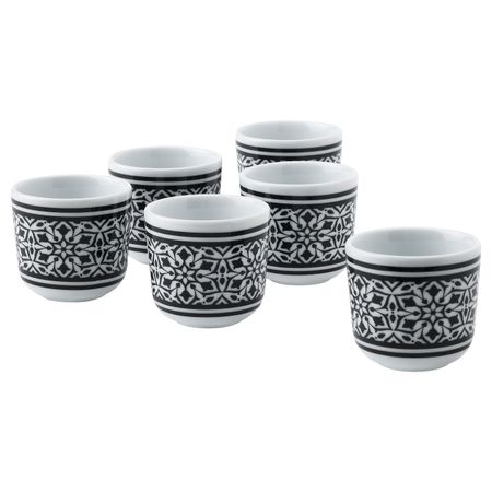 Чашка, белый, черный 6 сл IKEA HEMBJUDEN ХЕМБЬЮДЕН 505.120.22