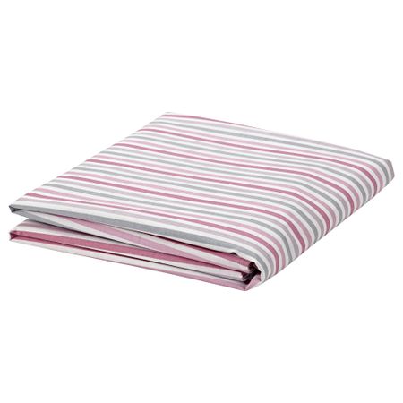 Простыня СИЛВЕРОРТ, в полоску, красный/белый (215x220 см)