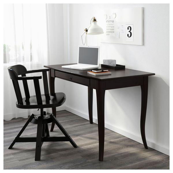 Письменный стол ЛЕКСВИК, черный (119x60 см) - фото 2