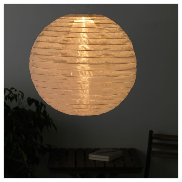 Подвесной светильник на солнечн батарея СОЛВИДЕН, шаровидный белый (45 см) - фото 3