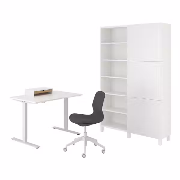 TROTTEN/LÅNGFJÄLL ТРОТТЕН/ЛОНГФЬЕЛЛ / BESTÅ/LAPPVIKEN БЕСТО/ЛАППВИКЕН Стол и комбинация для хранения - фото 1