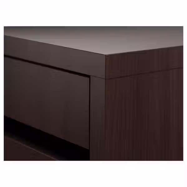 MICKE Тумба с ящиками на колесах - черно-коричневый 35x75 см - схема-чертеж с размерами