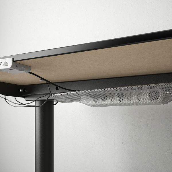 Стол-трансформер, 160x80 см, ясеневый шпон, черная морилка, черный IKEA BEKANT БЕКАНТ 992.818.12 - фото 7