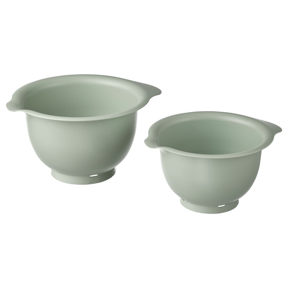 Набор мисок для взбивания, 2 штуки, бледно-зеленый IKEA VISPAD ВИСПАД 705.377.38 - фото 1