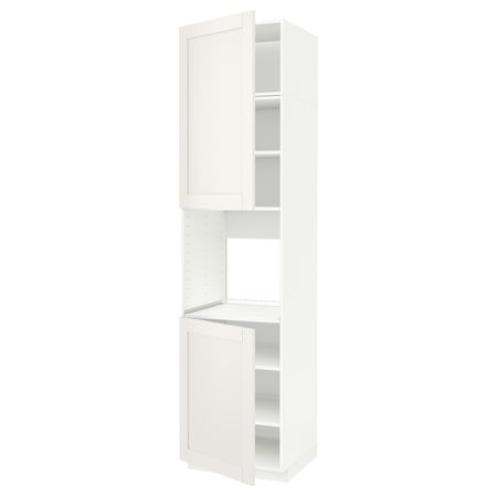 Высокий шкаф для духовки/2дверцы/полки, белый/Сэведаль белый 60x60x240 см IKEA METOD МЕТОД 092.229.21