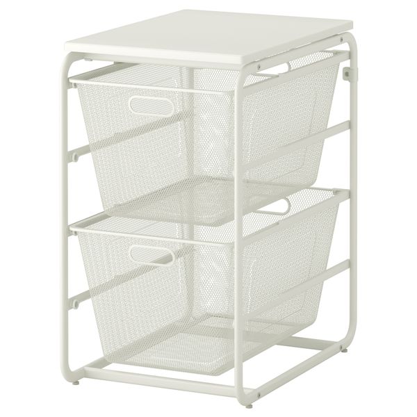 Рама, 2 сетчатые корзины, верхняя полка АЛЬГОТ, белый (41x60x72 см) - фото 1