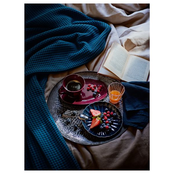 Покрывало, темно-синий 150x250 см IKEA VÅRELD ВОРЕЛЬД 403.818.61 - фото 2