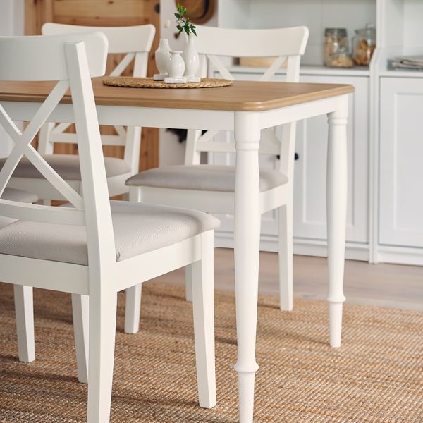 Стол и 4 стула, дубовый шпон белый, Hallarp бежевый, 130x80 см IKEA DANDERYD ДАНДЭРЮД, INGOLF ИНГОЛЬФLF ИНГОЛЬФ 793.887.34 - фото 6