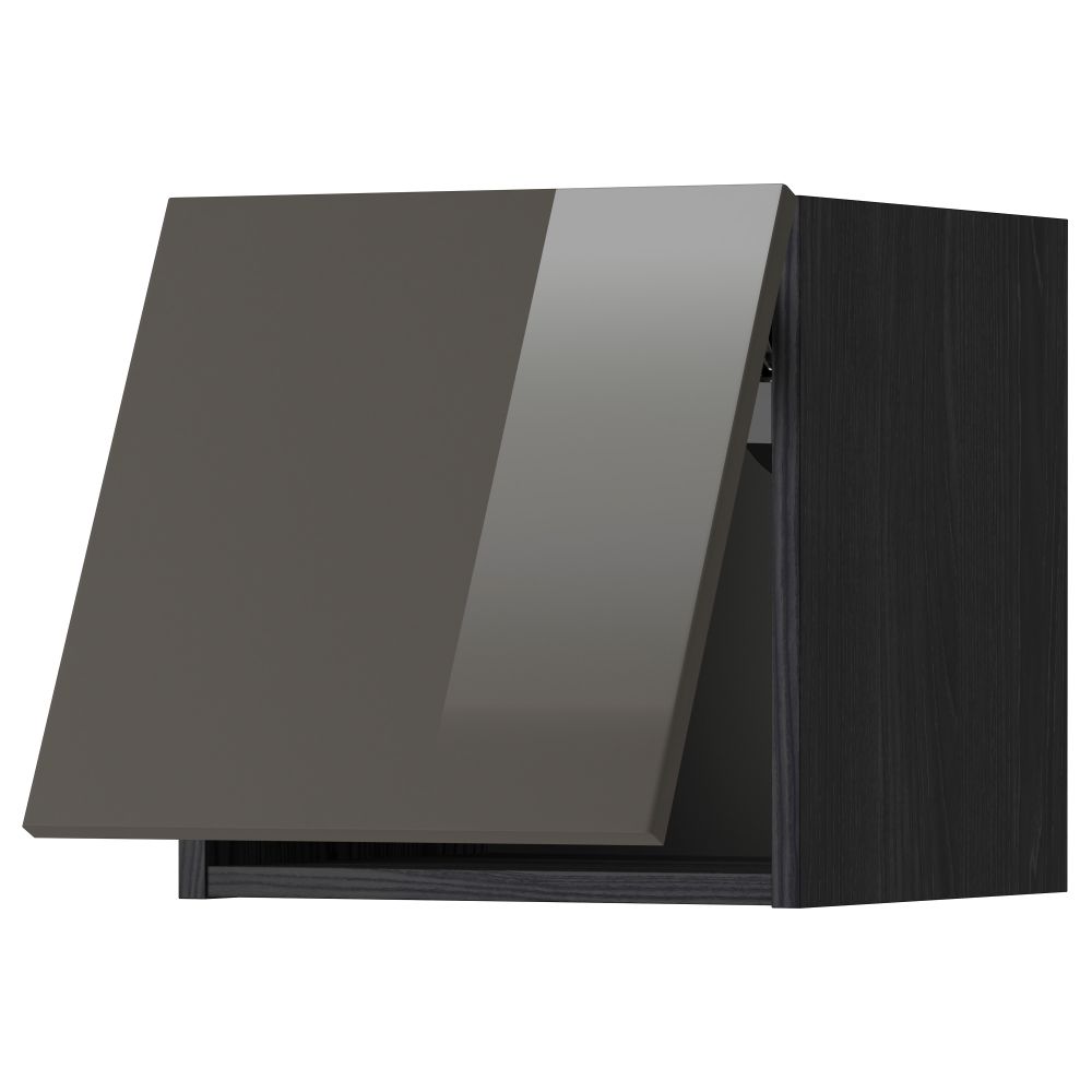 Горизонтальный навесной шкаф МЕТОД, черный, Рингульт серый - схема-чертеж с размерами