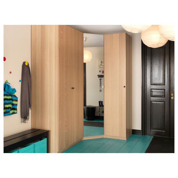 Дверца с петлями НЕКСУС, дубовый шпон, беленый (50x229 см) - схема-чертеж с размерами