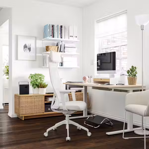 MITTZON МИТТЗОН Письменный стол - березовый шпон белый 160x80 см - фото 7