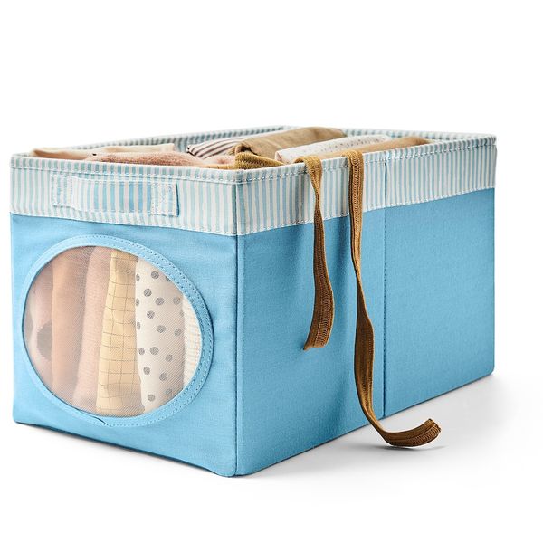 Коробка, синий 25x37x22 см IKEA NÖJSAM НОЙСЭМ 204.213.25 - схема-чертеж с размерами