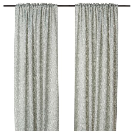 Гардины, 1 пара ИНГВАРДА, с цветочным орнаментом (145x270 см)