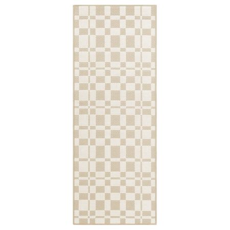NATTÅG Кухонная коврик - бежевый/клетка 45x120 см